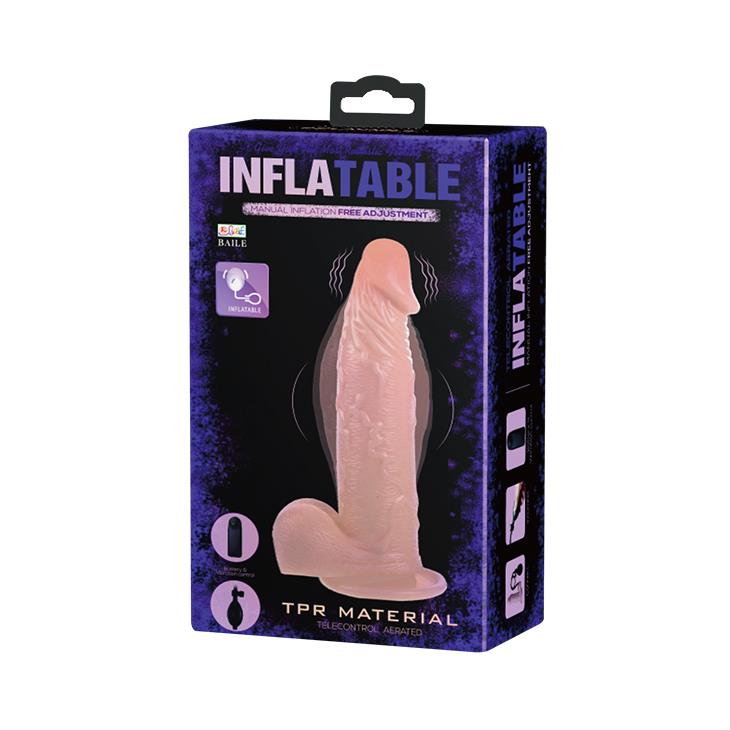 Nadmuchiwane dildo wibracyjne z przyssawką – Flesh, 19 cm — zdjęcie 8