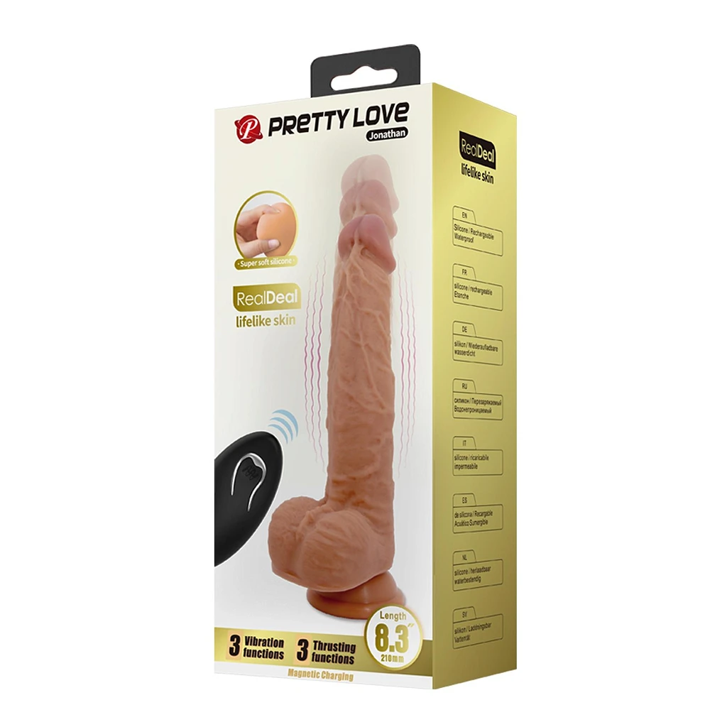 Wibrator realistyczny Jonathan 8,3'' – thrusting, pilot — zdjęcie 10
