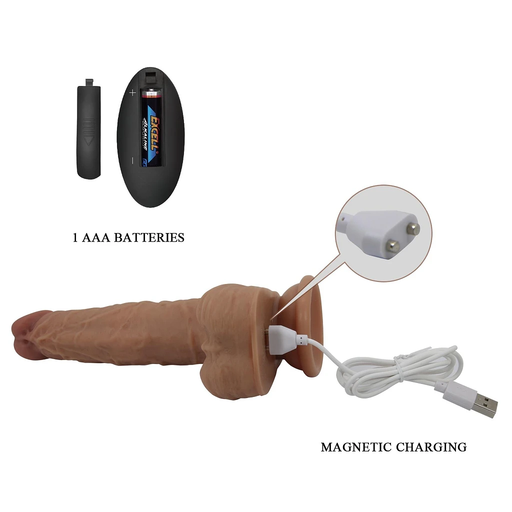 Wibrator realistyczny Jonathan 8,3'' – thrusting, pilot — zdjęcie 8