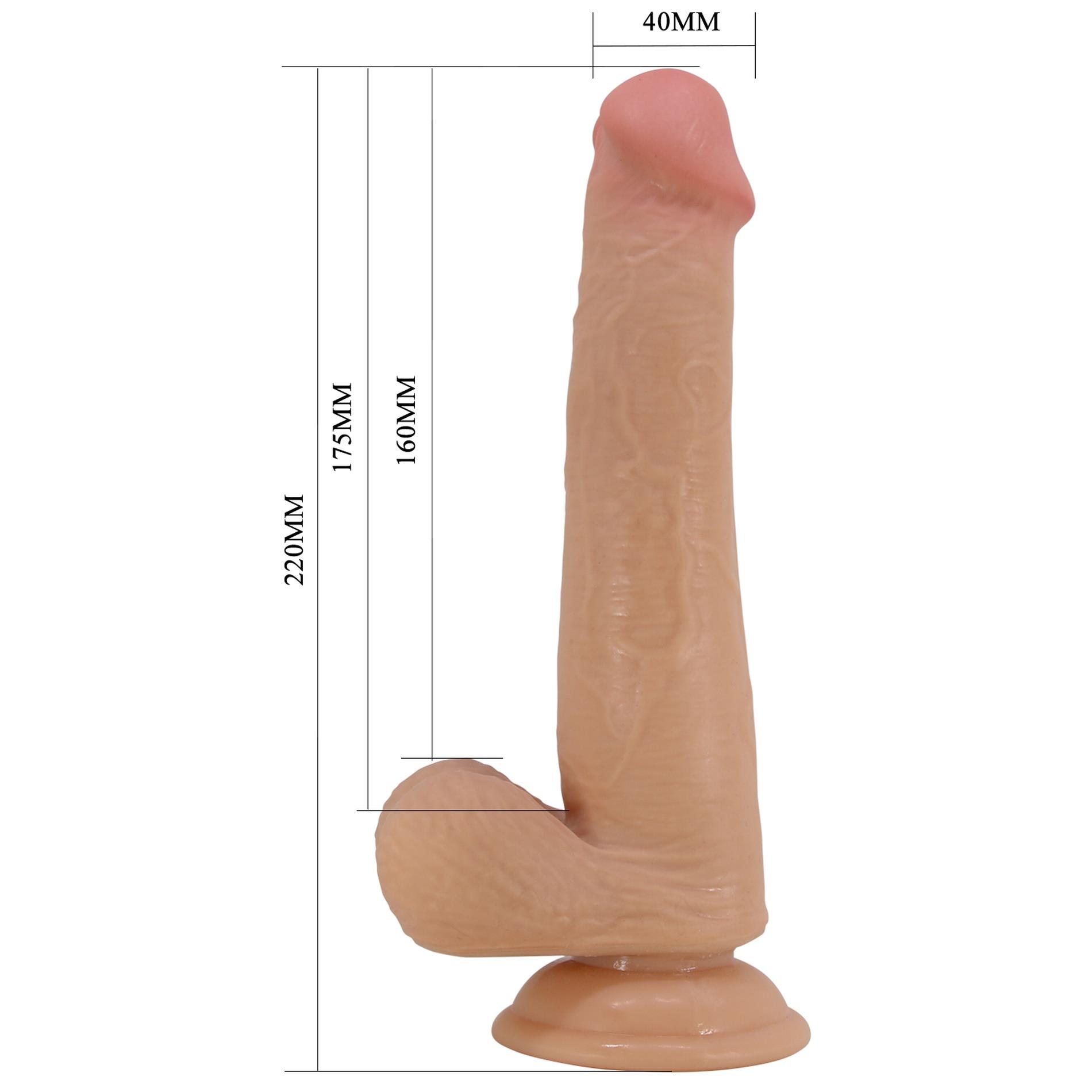 Dildo Tallen 8.7" – ruchoma skóra, TPR, przyssawka — zdjęcie 7