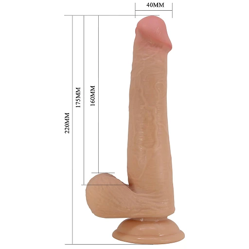 Dildo Tallen 8.7" – ruchoma skóra, TPR, przyssawka — zdjęcie 7