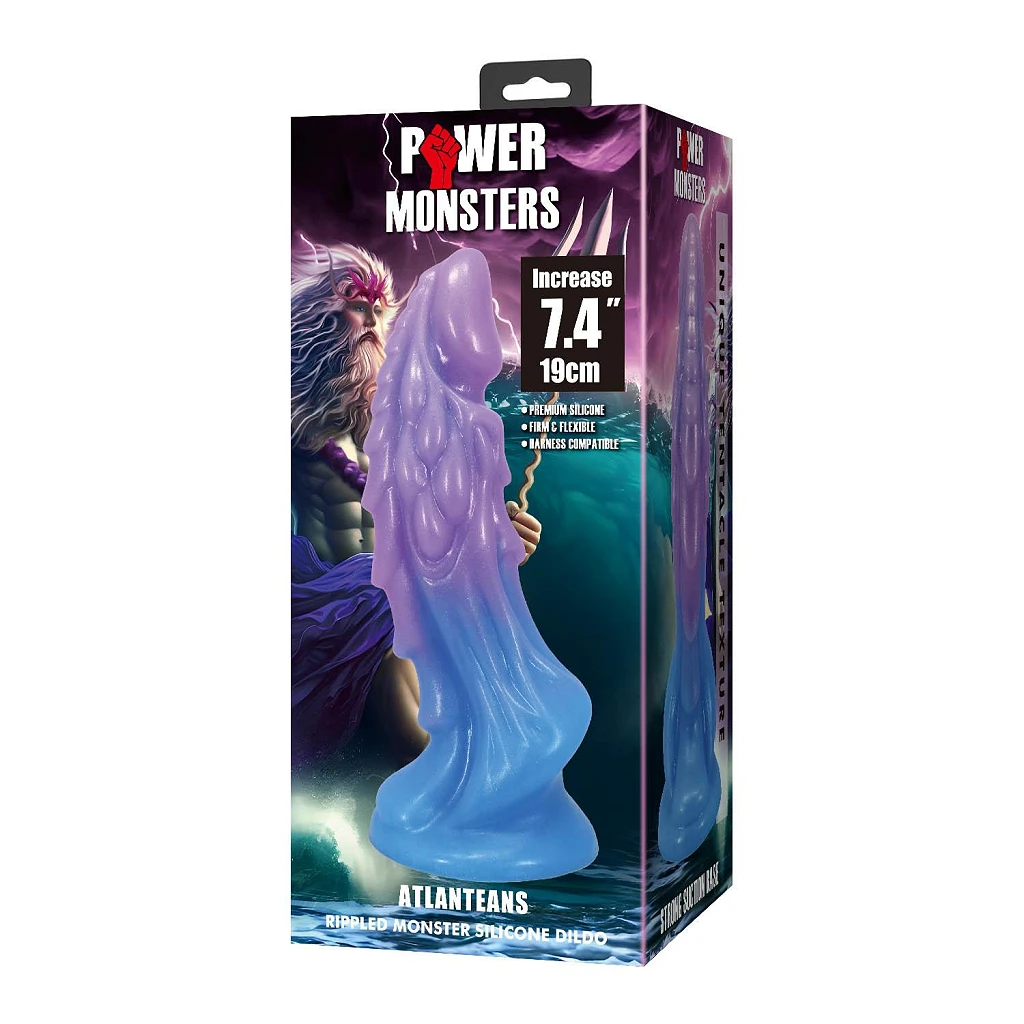 Dildo Atlanteans 19 cm – silikon, przyssawka, rzeźbione fale — zdjęcie 9