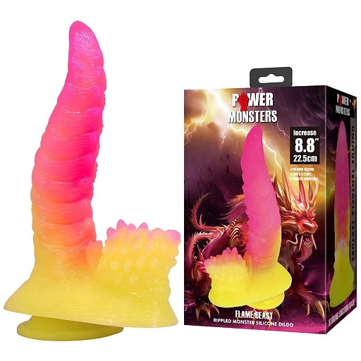 Stymulator Flamebeast - silikon, z przyssawką