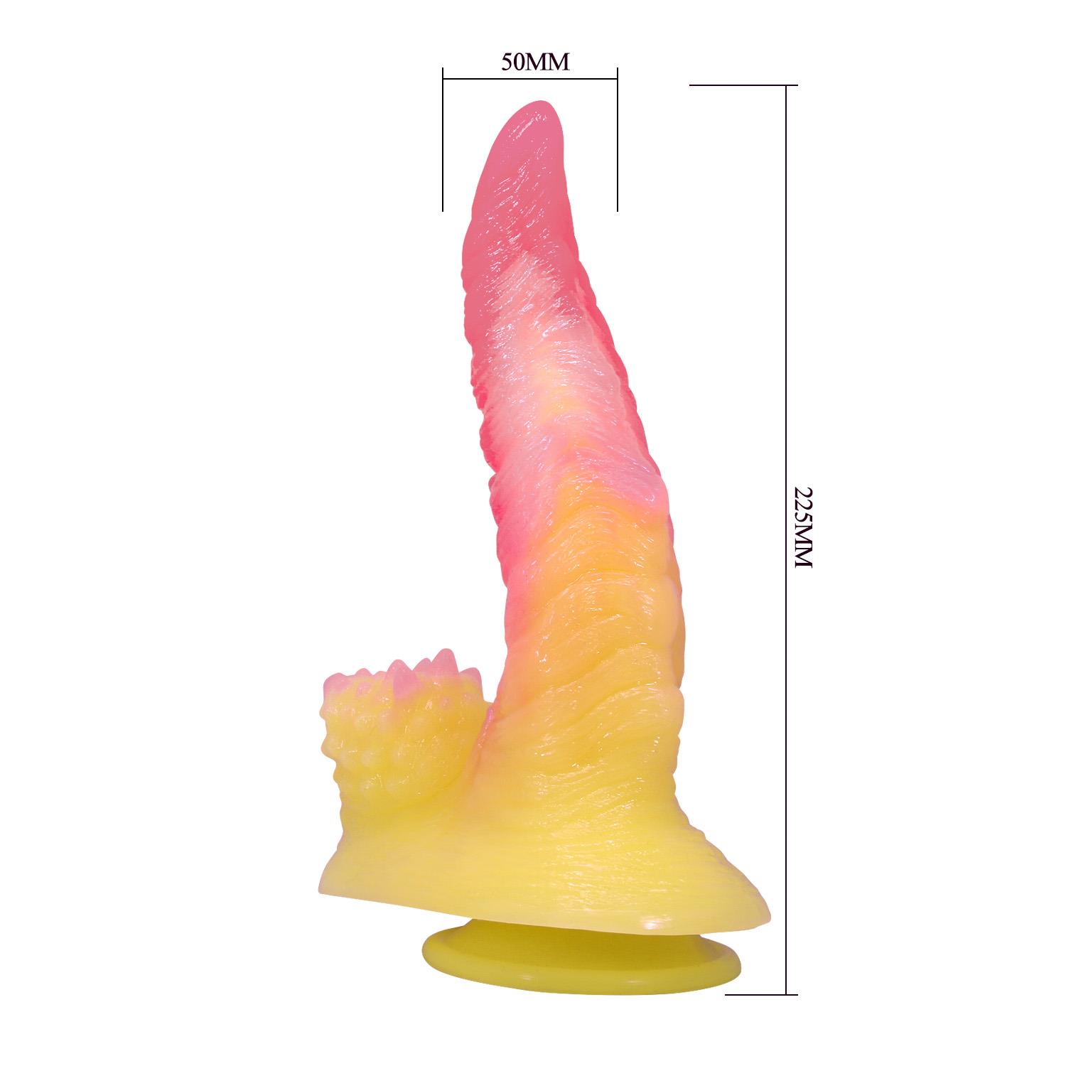 Dildo Flamebeast Rippled Monster – 22,5 cm, silikon, przyssawka — zdjęcie 7
