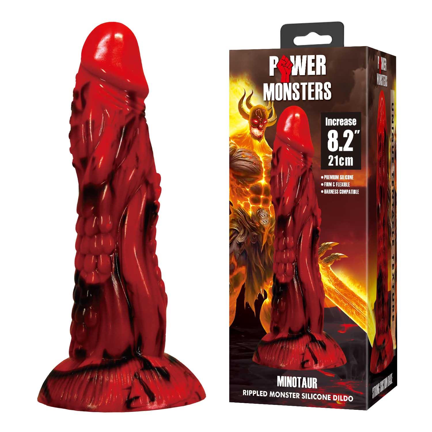 Dildo Minotaur 21 cm – silikonowe, pofalowane — zdjęcie 1