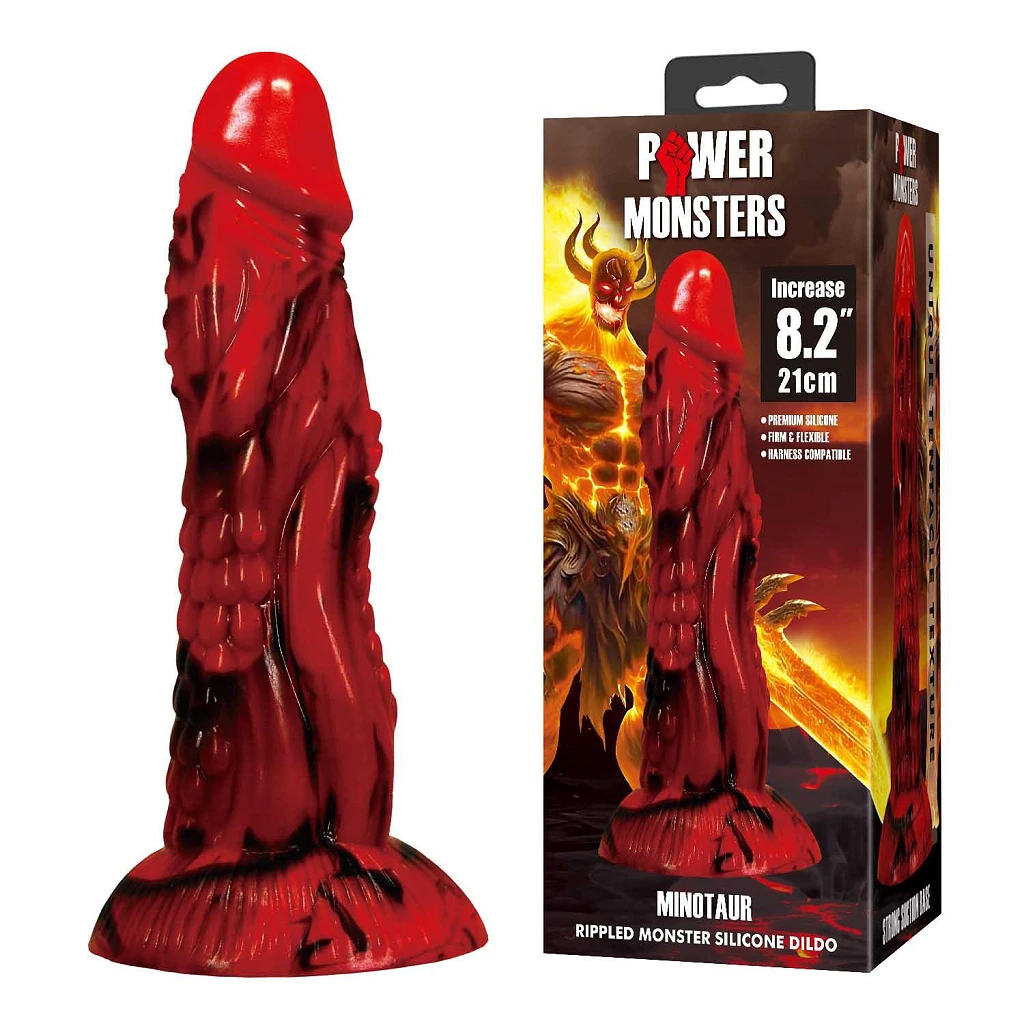 Dildo Minotaur 21 cm – silikonowe, pofalowane