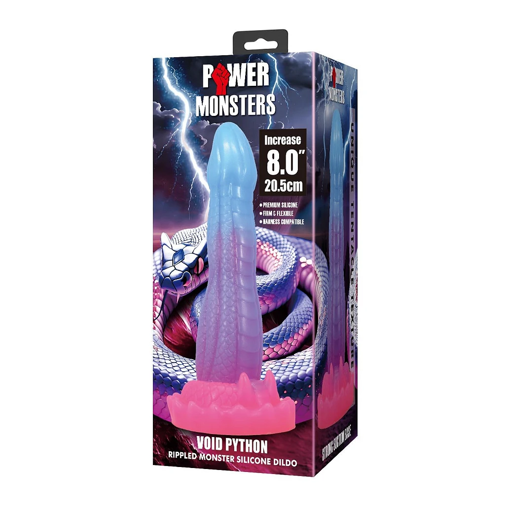 Dildo Void Python – 20,5 cm, silikon, karbowana faktura — zdjęcie 9