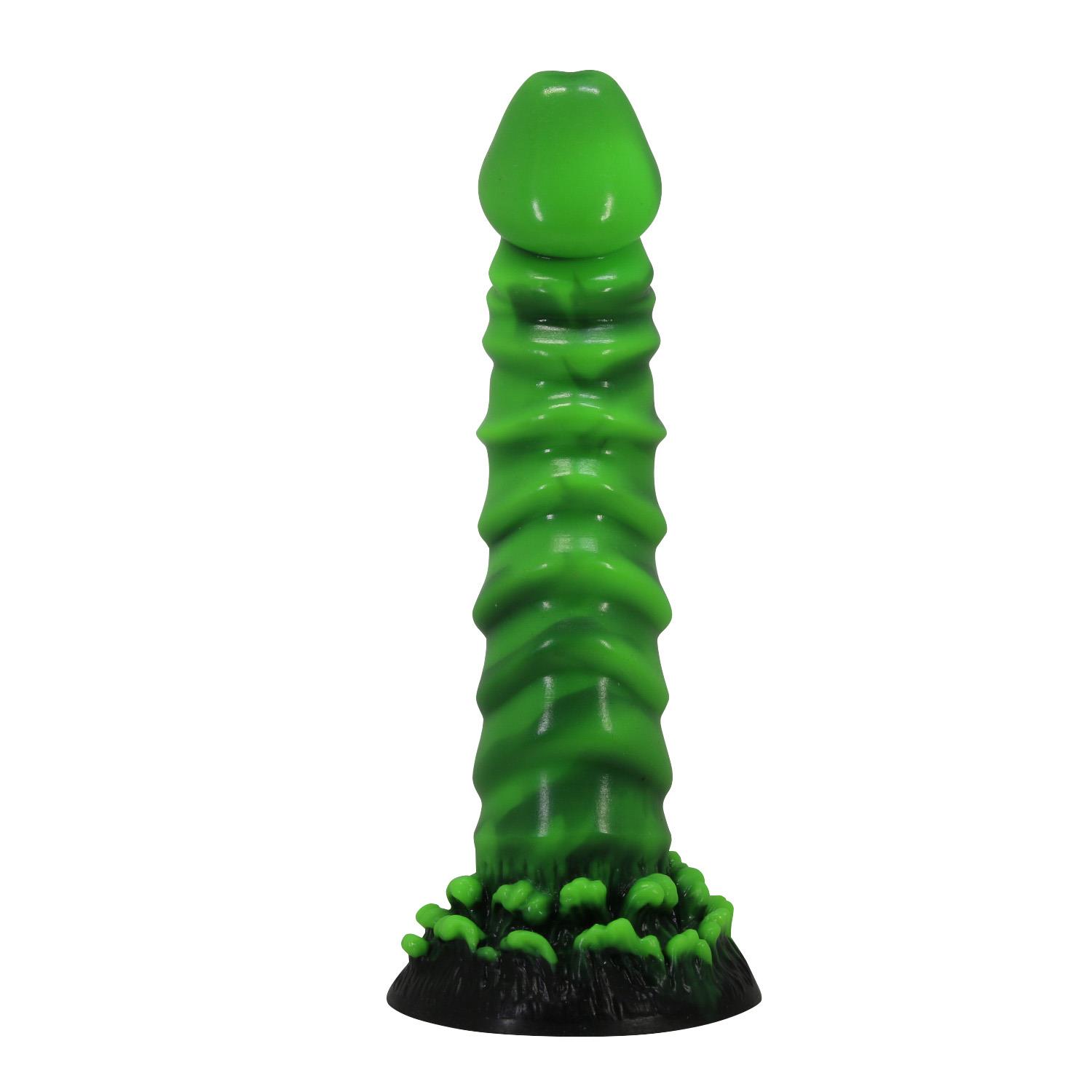 Dildo Manticore 23 cm – pofalowany silikon, z przyssawką — zdjęcie 3
