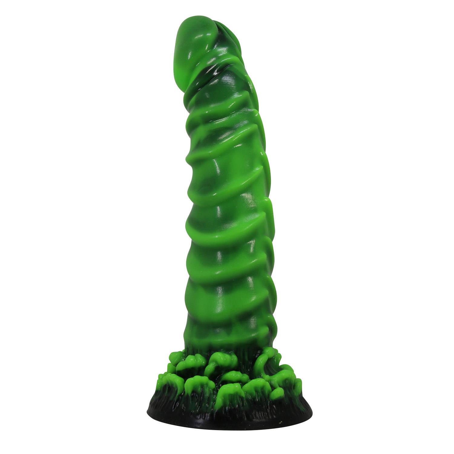 Dildo Manticore 23 cm – pofalowany silikon, z przyssawką — zdjęcie 4