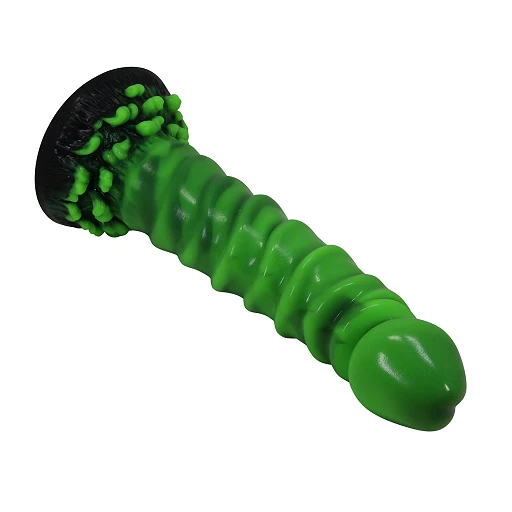 Dildo Manticore 23 cm – pofalowany silikon, z przyssawką — zdjęcie 5