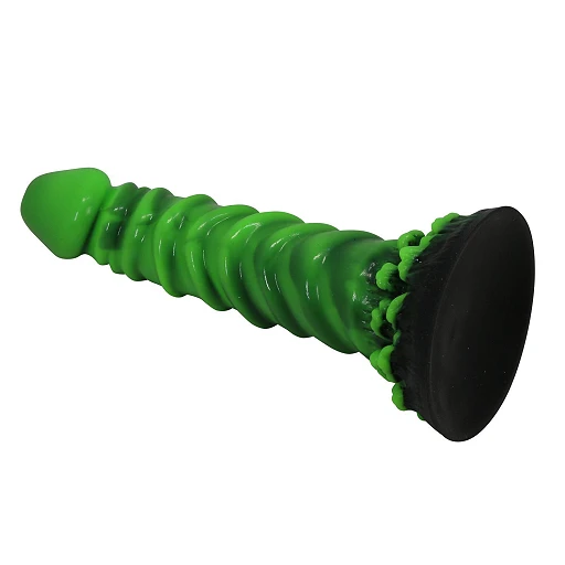 Dildo Manticore 23 cm – pofalowany silikon, z przyssawką — zdjęcie 6