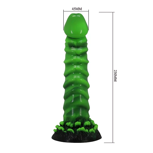 Dildo Manticore 23 cm – pofalowany silikon, z przyssawką — zdjęcie 7