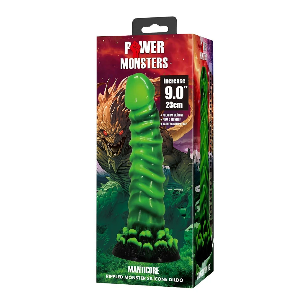 Dildo Manticore 23 cm – pofalowany silikon, z przyssawką — zdjęcie 8
