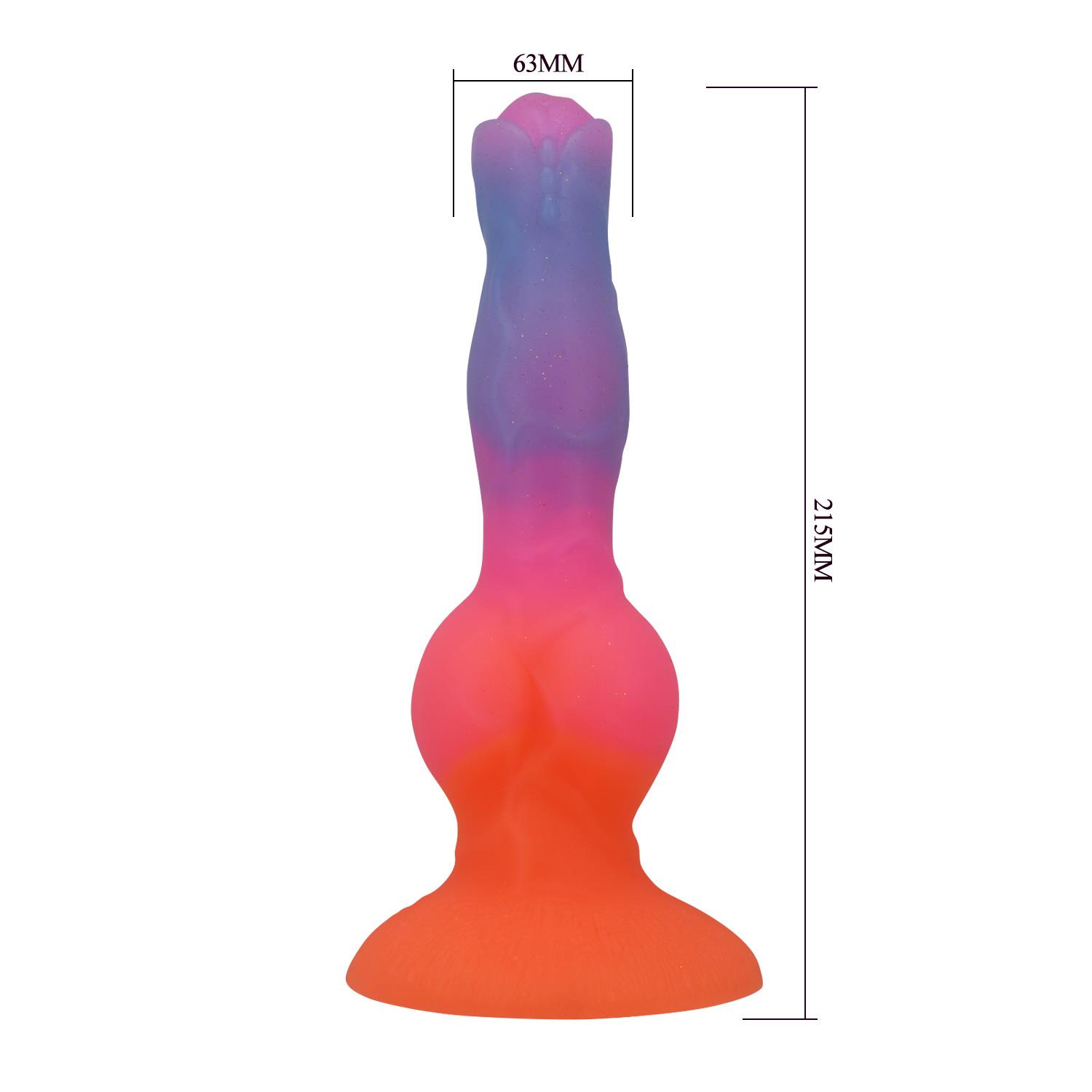 Dildo Hercules 21,5 cm – silikonowe, żłobione, z przyssawką — zdjęcie 7
