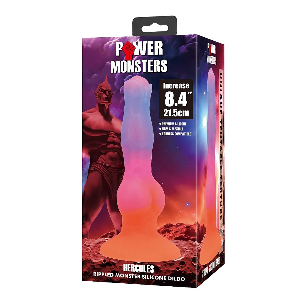 Dildo Hercules 21,5 cm – silikonowe, żłobione, z przyssawką — zdjęcie 8