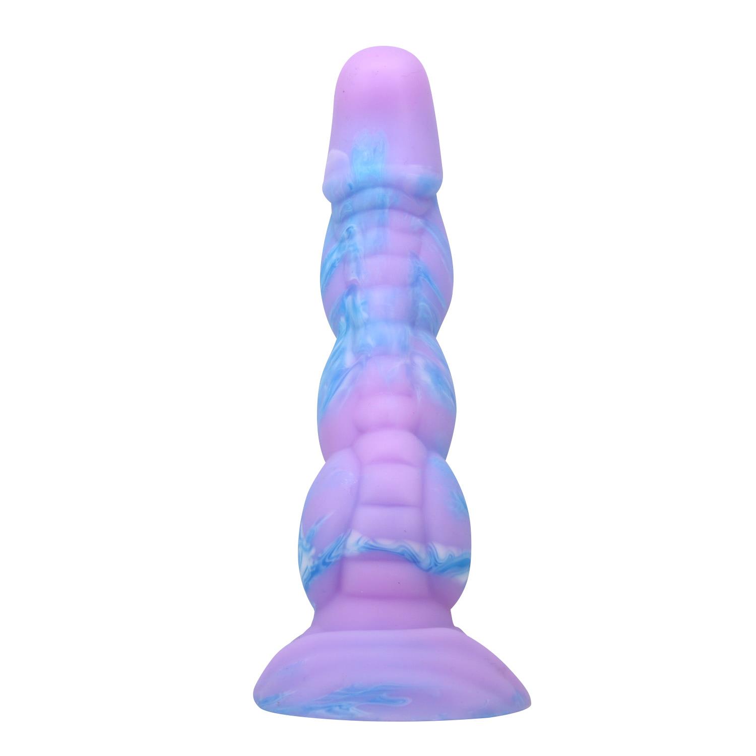 Dildo Alien 20,5 cm – silikon, pofalowana faktura — zdjęcie 3