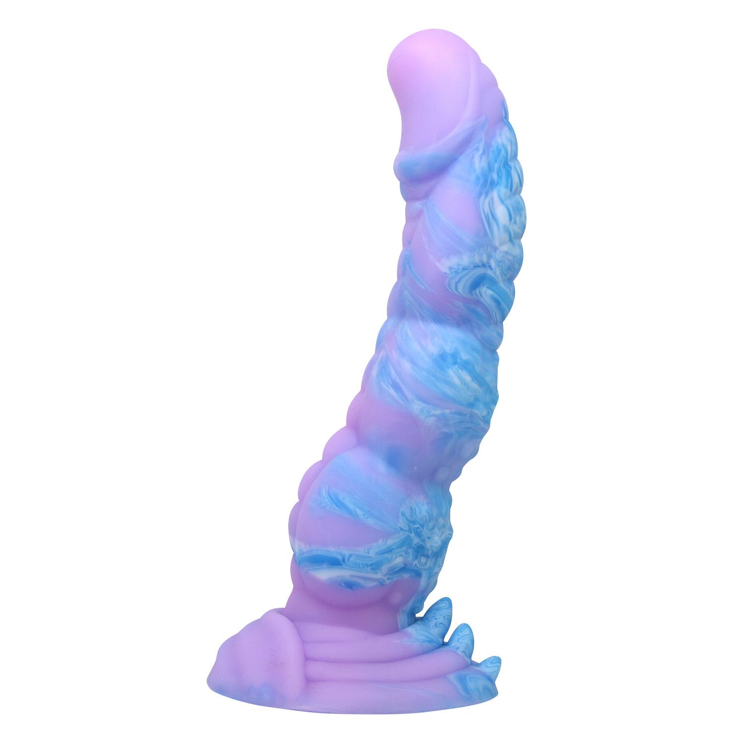 Dildo Alien 20,5 cm – silikon, pofalowana faktura — zdjęcie 4