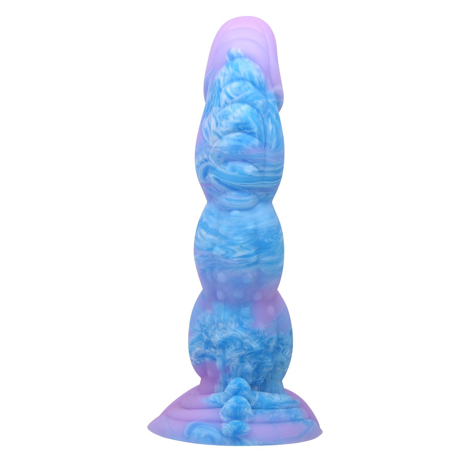 Dildo Alien 20,5 cm – silikon, pofalowana faktura — zdjęcie 5