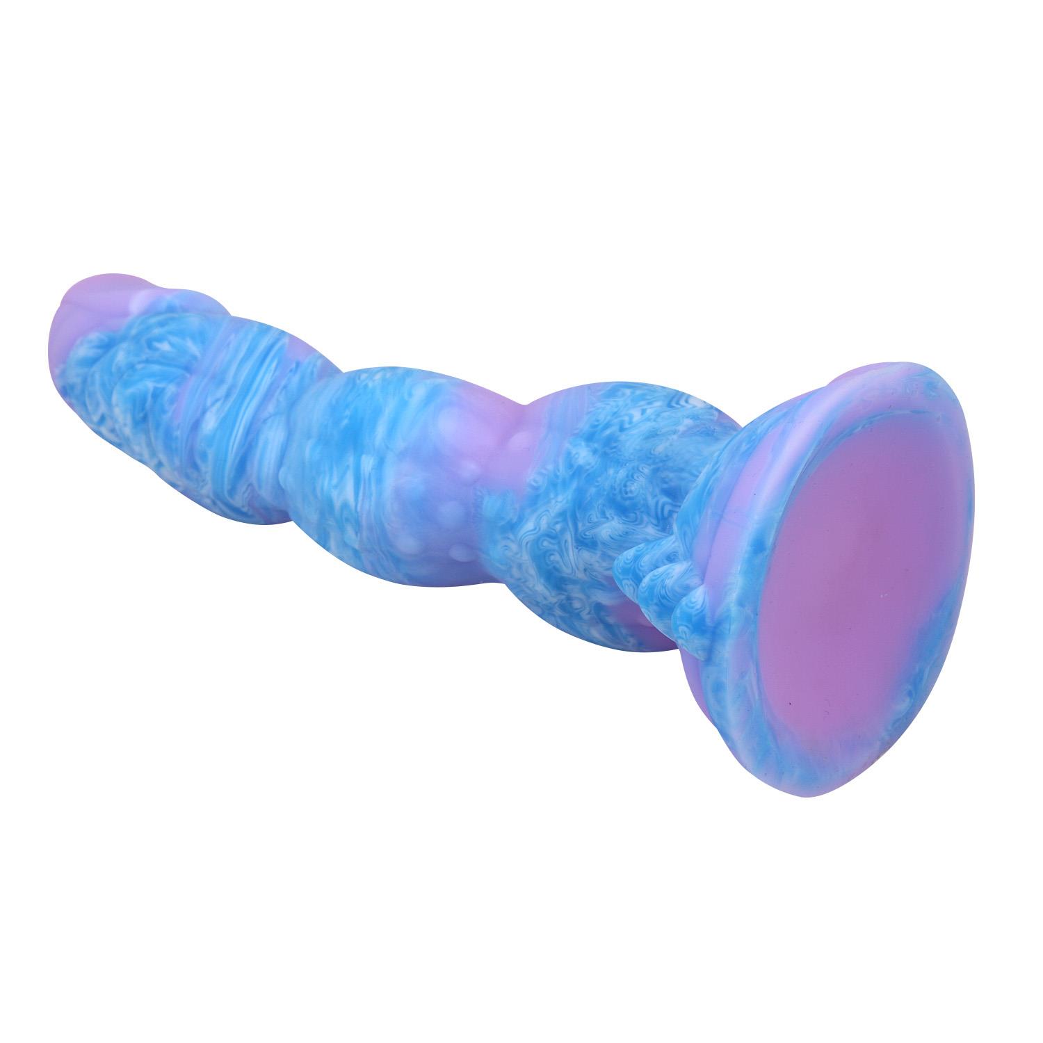 Dildo Alien 20,5 cm – silikon, pofalowana faktura — zdjęcie 6