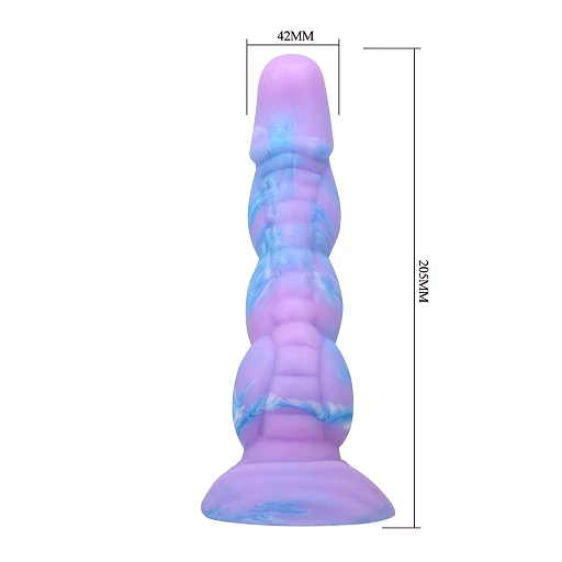 Dildo Alien 20,5 cm – silikon, pofalowana faktura — zdjęcie 8