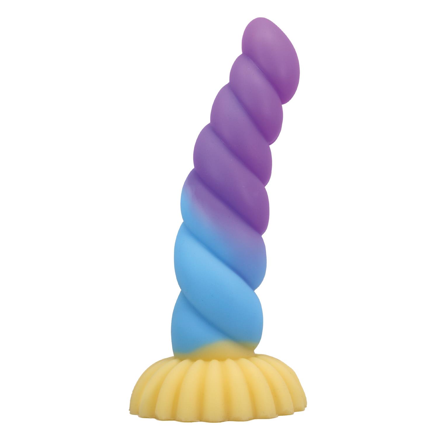 Dildo Unicorn Rippled Monster – 22 cm, silikon, przyssawka — zdjęcie 3