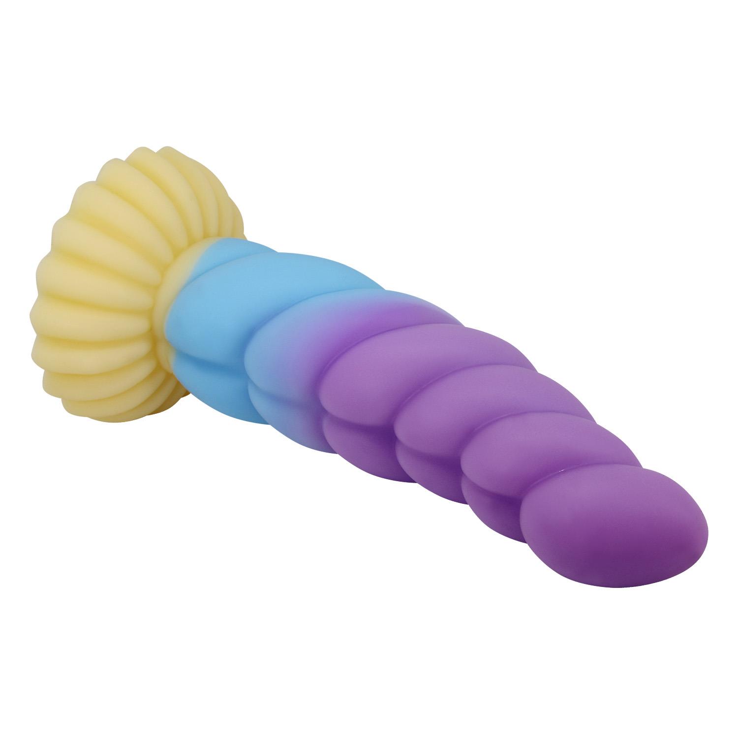 Dildo Unicorn Rippled Monster – 22 cm, silikon, przyssawka — zdjęcie 7