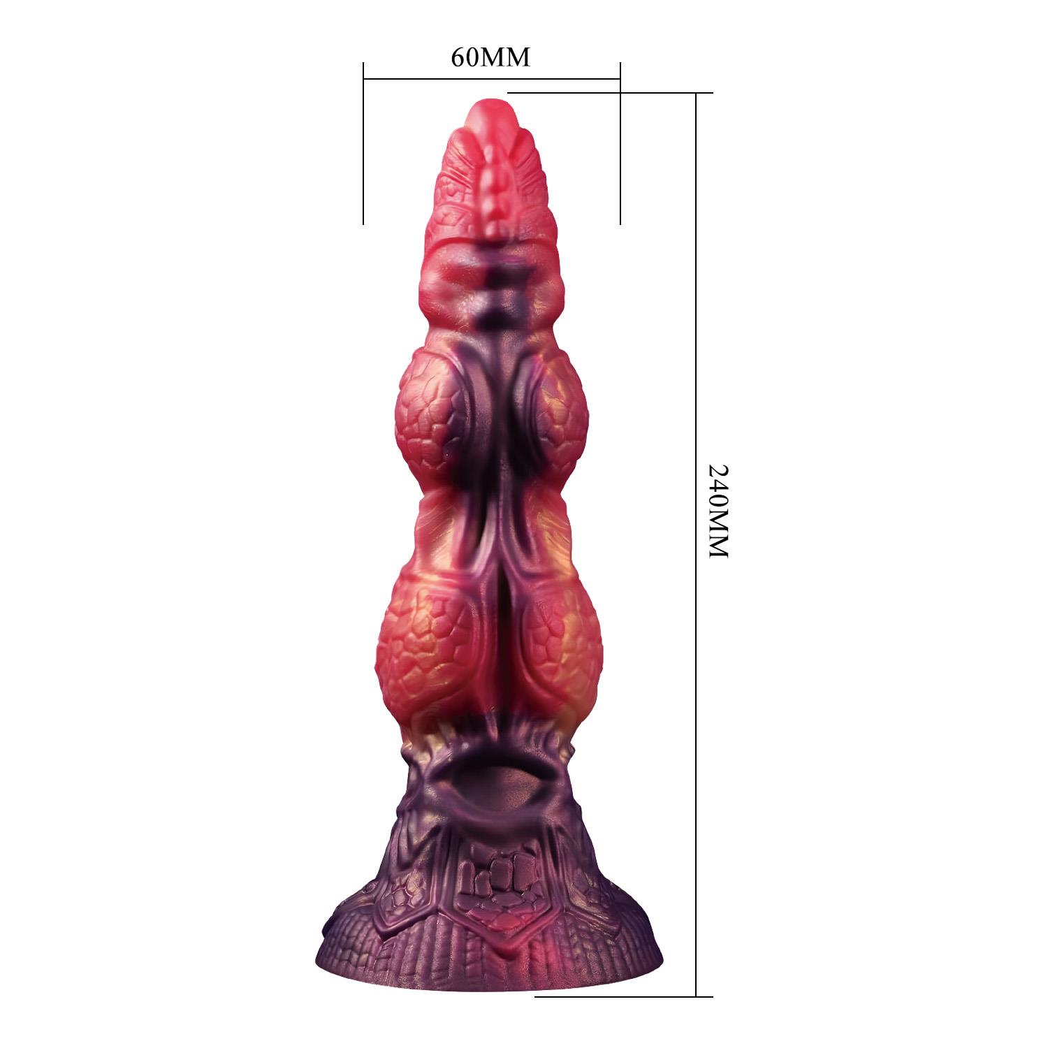 Dildo Savage Beastlord – 24 cm, silikon, falowana faktura — zdjęcie 7