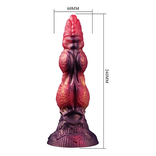 Dildo Savage Beastlord – 24 cm, silikon, falowana faktura — zdjęcie 7