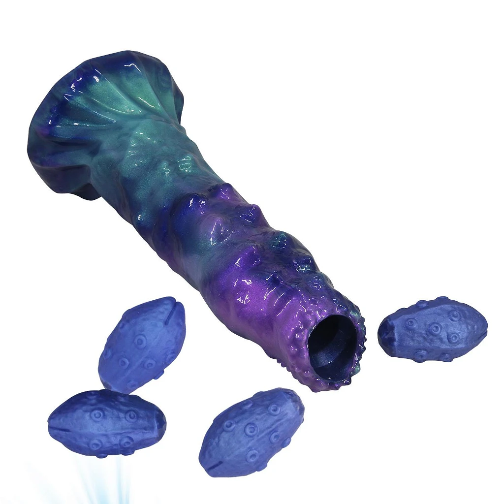 Dildo DuskWalker Sentinel – 23 cm, pofalowane, z pompką — zdjęcie 5