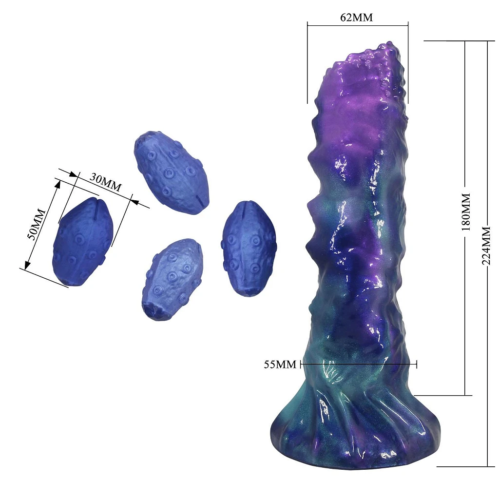 Dildo DuskWalker Sentinel – 23 cm, pofalowane, z pompką — zdjęcie 7