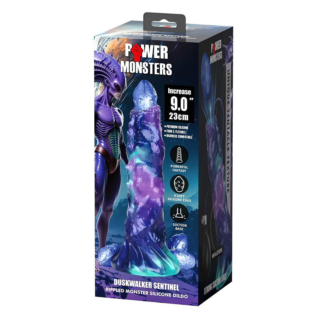Dildo DuskWalker Sentinel – 23 cm, pofalowane, z pompką — zdjęcie 9