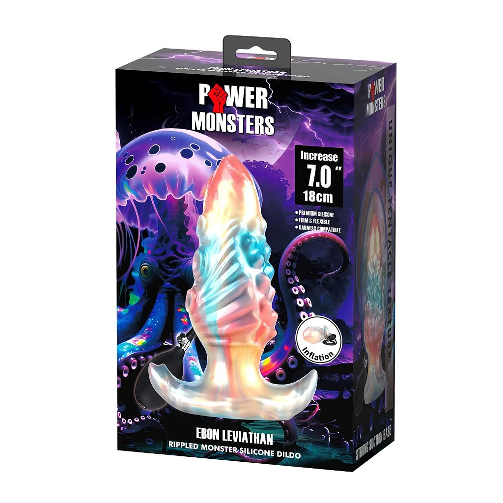 Nadmuchiwany korek analny Ebon Leviathan – XL, teksturowany — zdjęcie 9