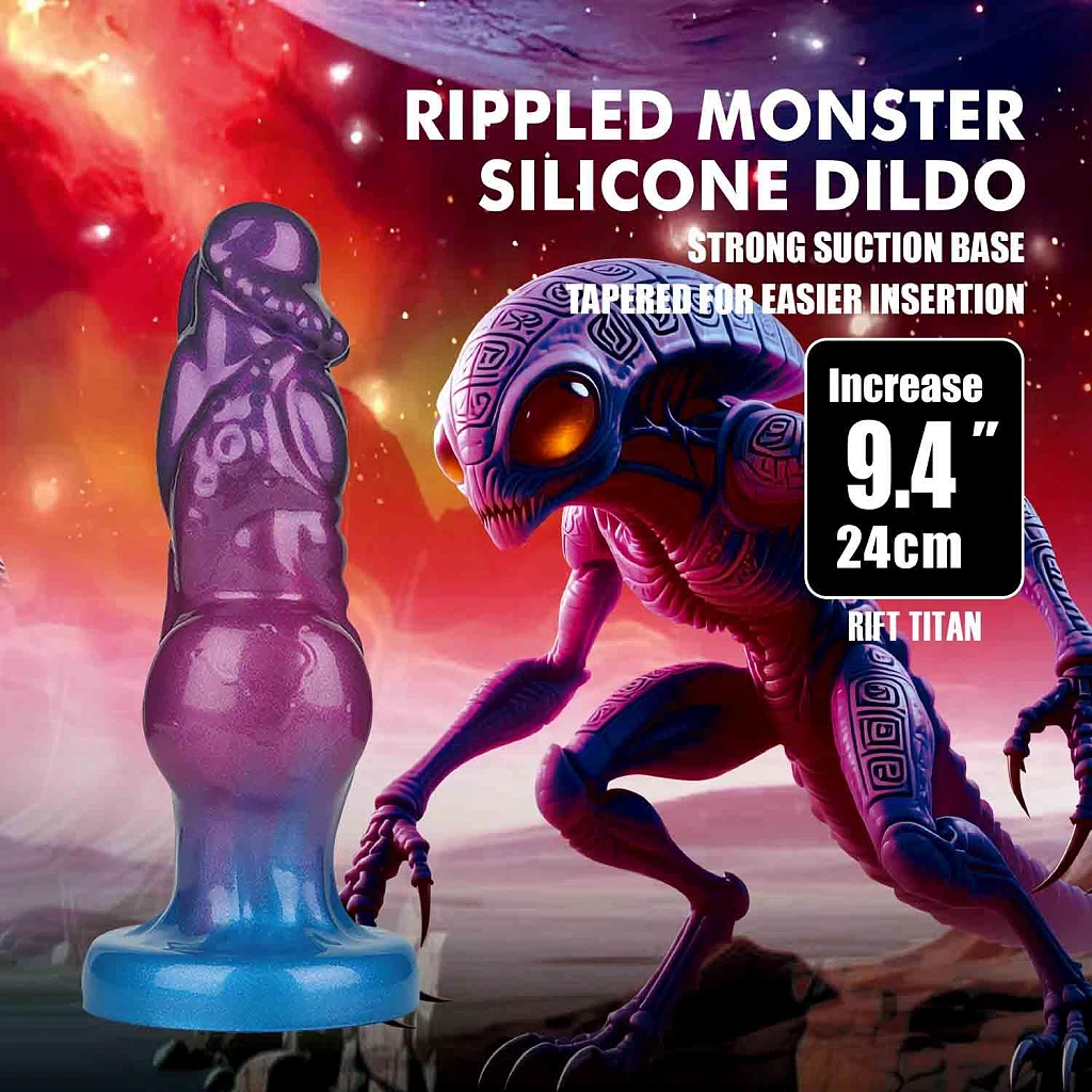 Dildo Rift Titan – silikonowe, pompowane, 24 cm — zdjęcie 2