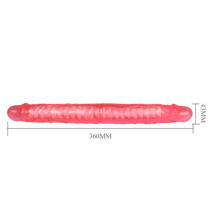 Podwójne dildo Double Dong 14" – TPR, dwustronne główki — zdjęcie 5