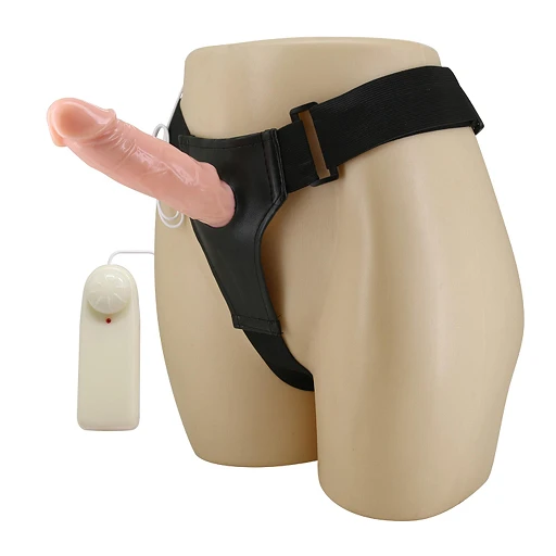 Strap on z wibracjami - realistyczne dildo, regulowana uprząż — zdjęcie 4