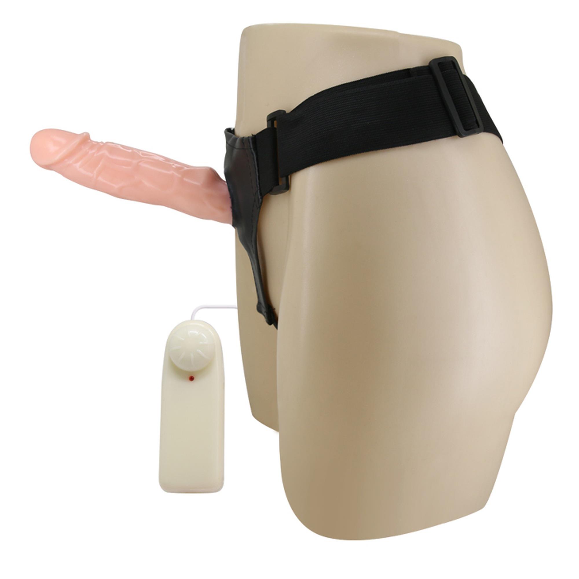 Strap on z wibracjami - realistyczne dildo, regulowana uprząż — zdjęcie 5