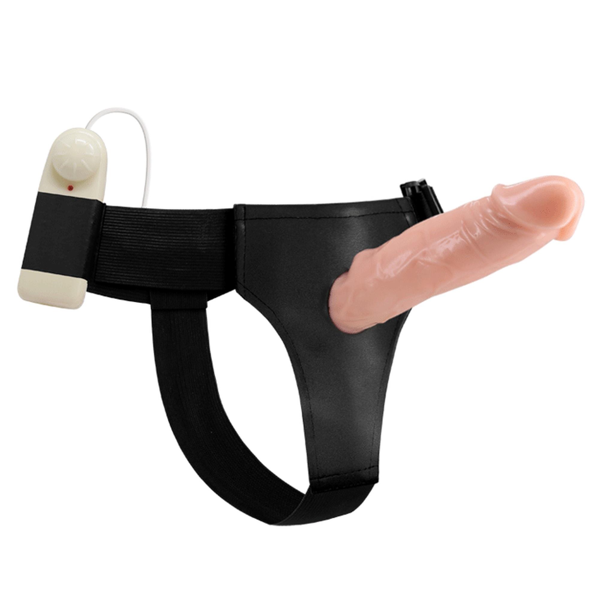 Strap on z wibracjami - realistyczne dildo, regulowana uprząż — zdjęcie 7