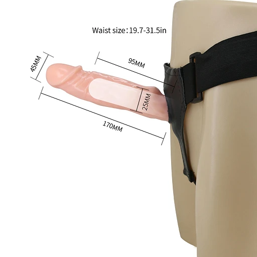 Strap on z wibracjami - realistyczne dildo, regulowana uprząż — zdjęcie 8