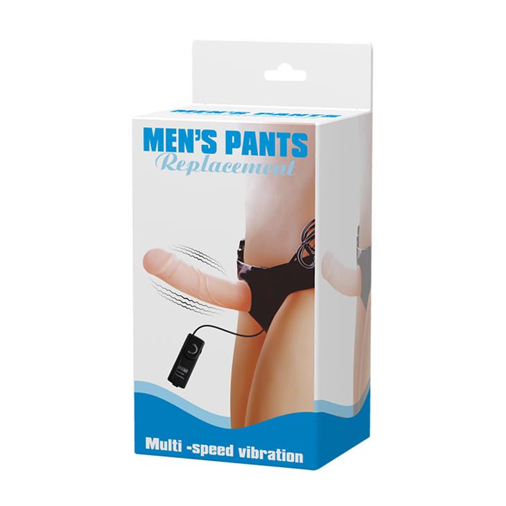 Proteza wydrążona strap-on z wibracjami - 17 cm, pilot — zdjęcie 7