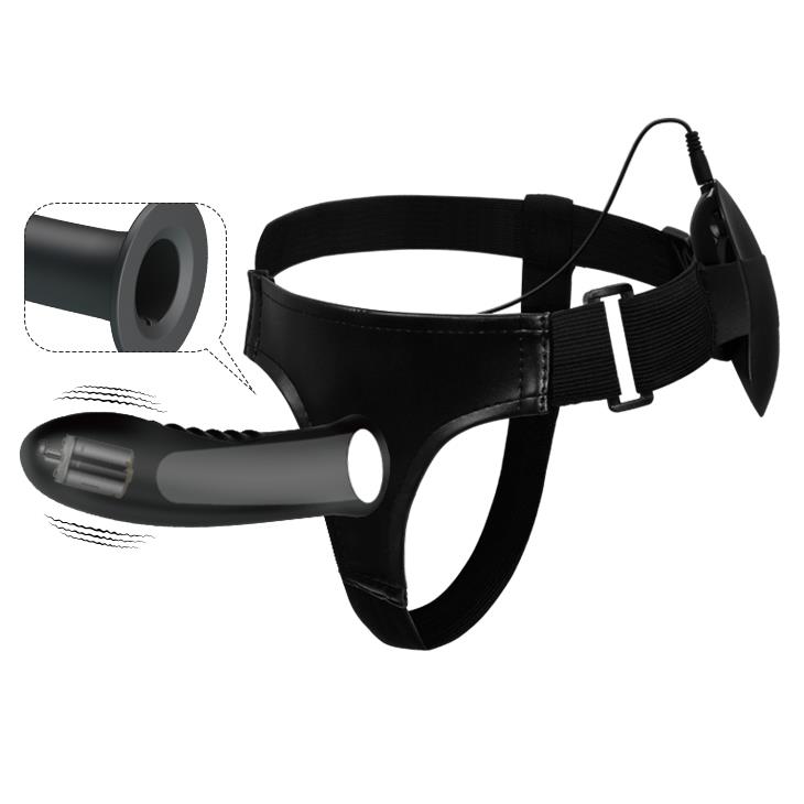 Strap-on Pretty Love Myron – wibracje, wydrążony trzon, 18,5 cm — zdjęcie 3