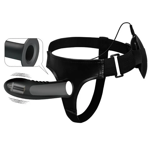 Strap-on Pretty Love Myron – wibracje, wydrążony trzon, 18,5 cm — zdjęcie 3