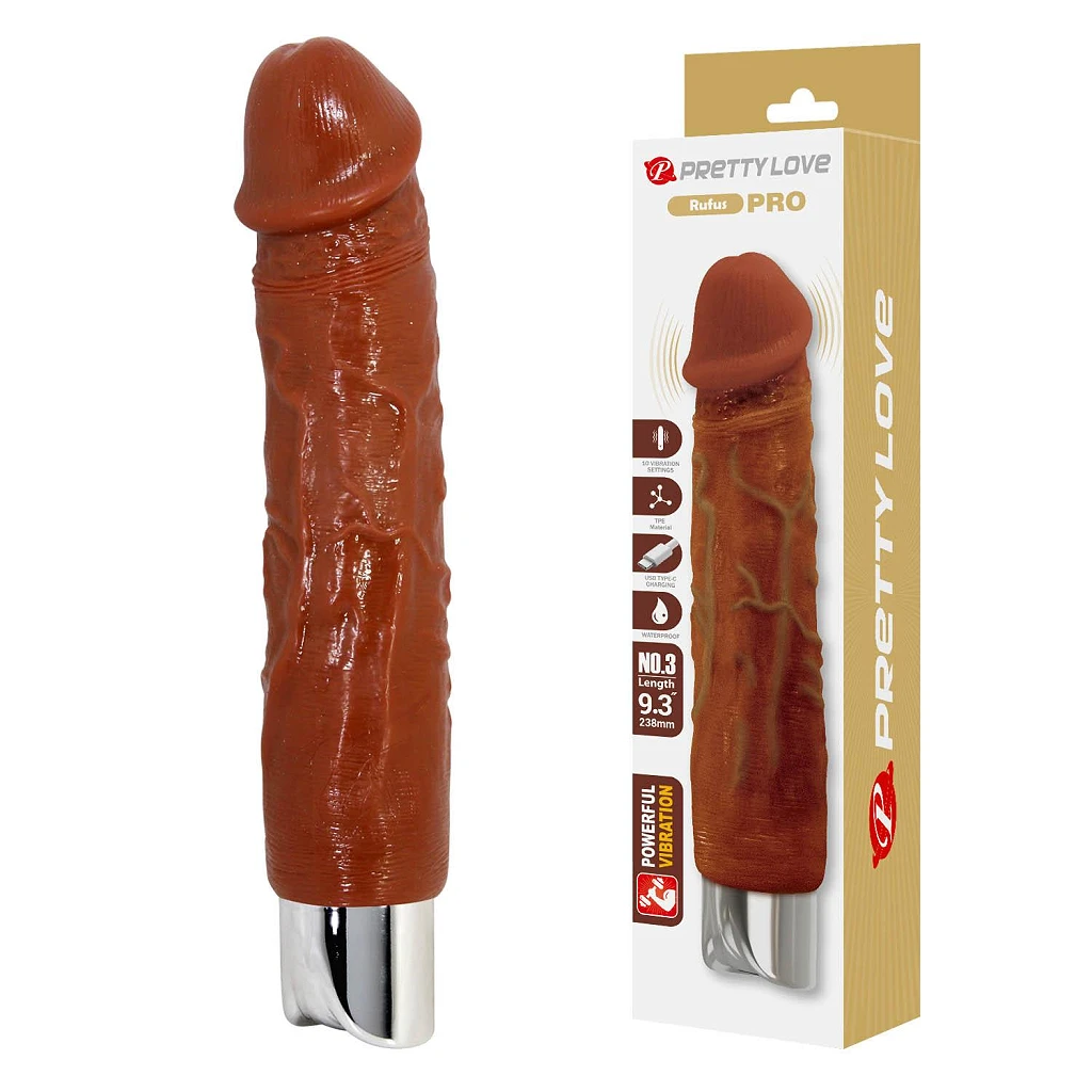 Wibrator realistyczny Rufus Pro – TPE, 23,8 cm, 10 trybów