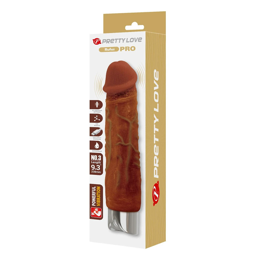 Wibrator realistyczny Rufus Pro – TPE, 23,8 cm, 10 trybów — zdjęcie 8