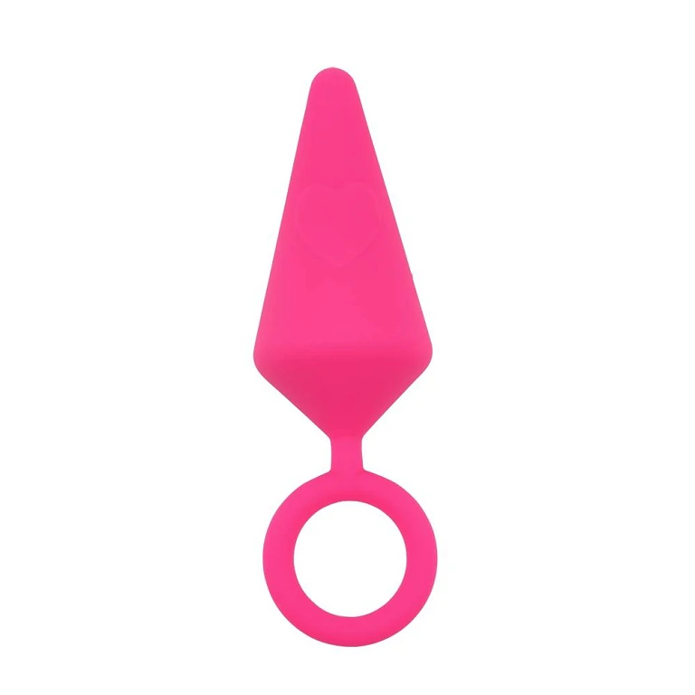 Korek analny Candy Plug L – różowy, z uchwytem o-ring