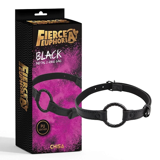 Knebel z metalowym O-ringiem – czarny, pasek PU