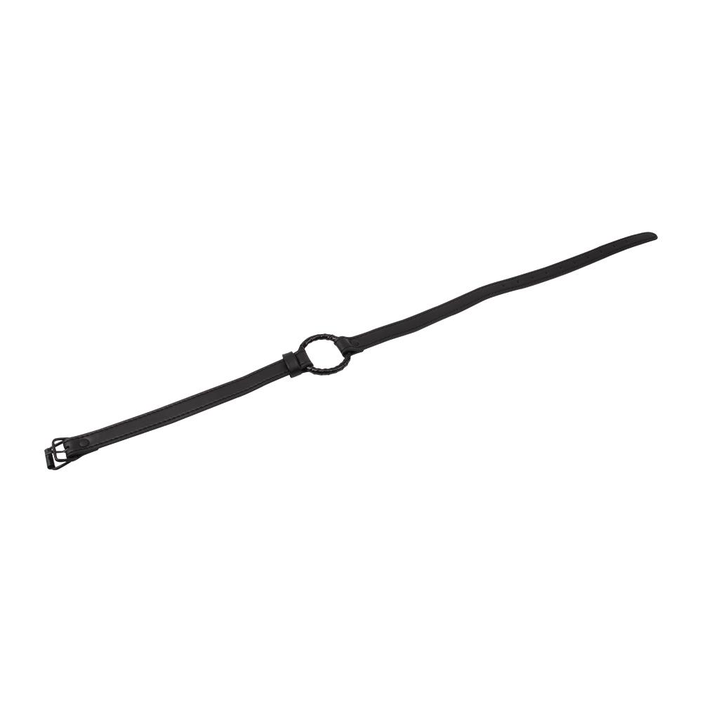 Knebel z metalowym O-ringiem – czarny, pasek PU — zdjęcie 5