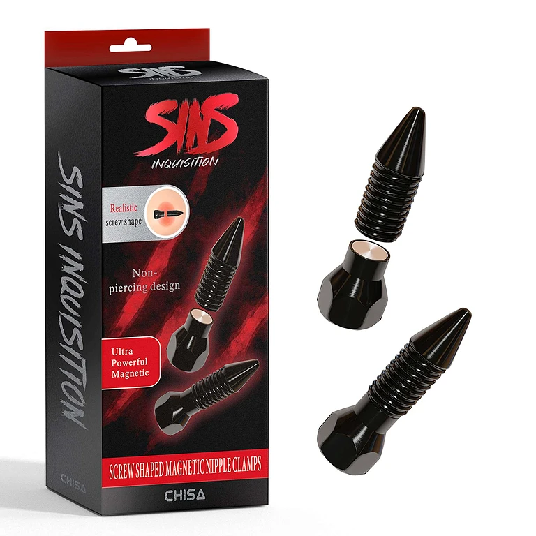 Magnetyczne klipsy na sutki Screw Shaped – stop aluminium