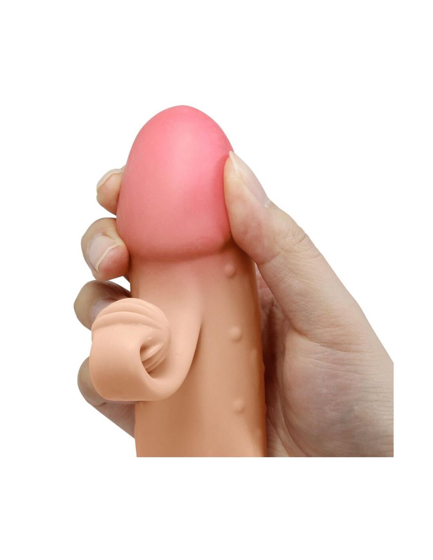 Nakładka wydłużająca na penisa z wibracją – TPE, 20 cm — zdjęcie 7