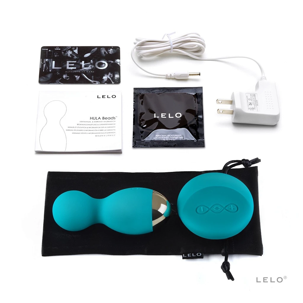 Kulki wibrujące LELO Hula Beads – rotacja i pilot, niebieski — zdjęcie 2