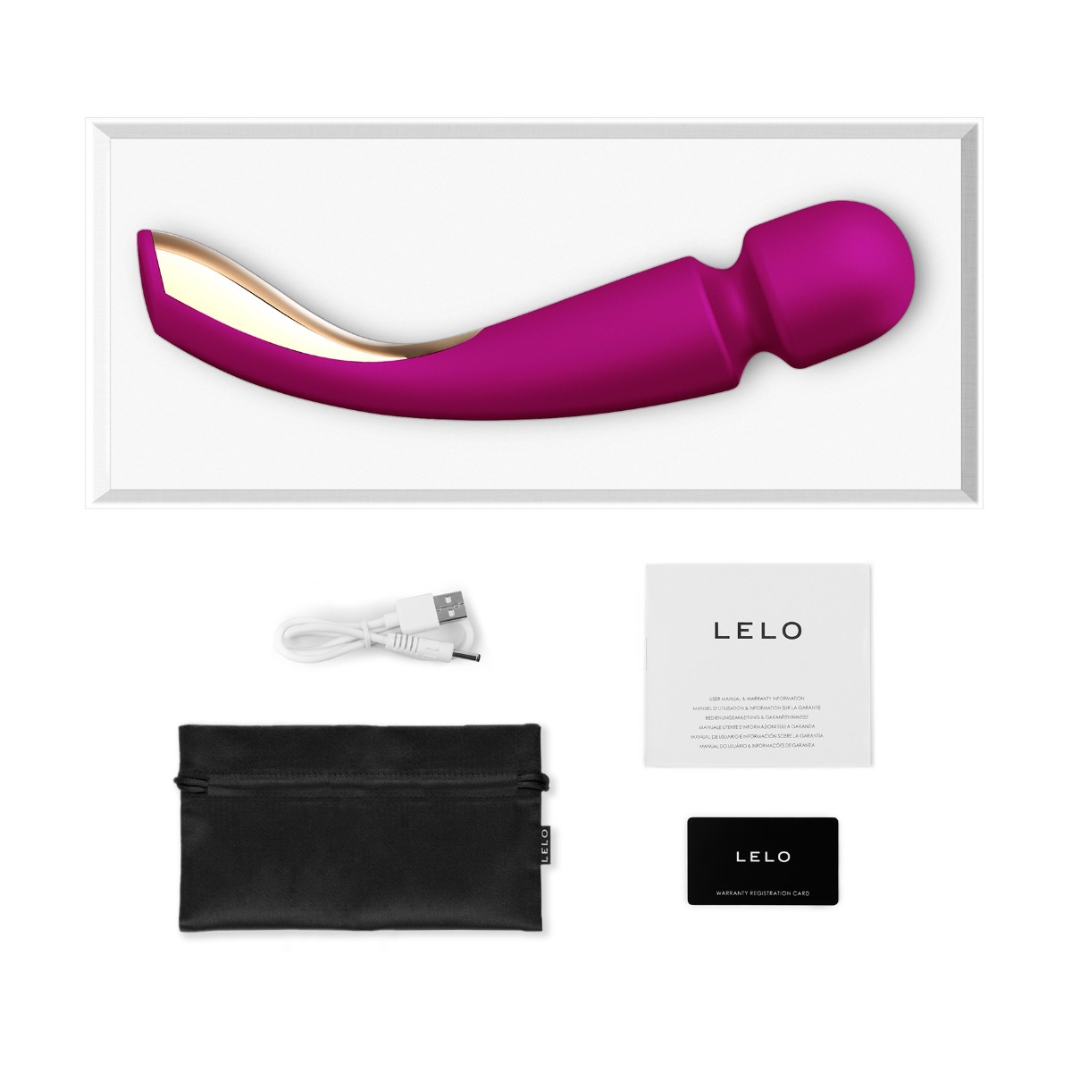 Wibrator różdżka LELO Smart Wand 2 Large – 10 trybów, ciemnoróżowy — zdjęcie 2